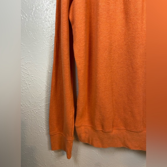 Polo Ralph Lauren Mens 1/4 Zip Sweater Size XL Orange Pony Long Sleeve - Picture 10 of 16